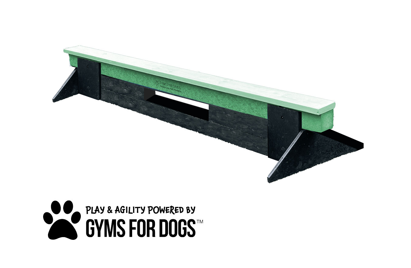 dog-park-equipment-jump-balance-beam-short-green - Animal Wellness Depot